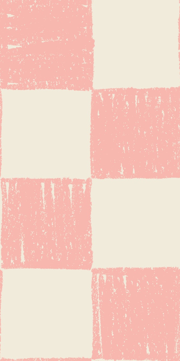 Large Hand Drawn Checkerboard Blush Pink