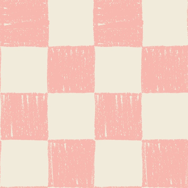 Small Hand Drawn Checkerboard Blush Pink