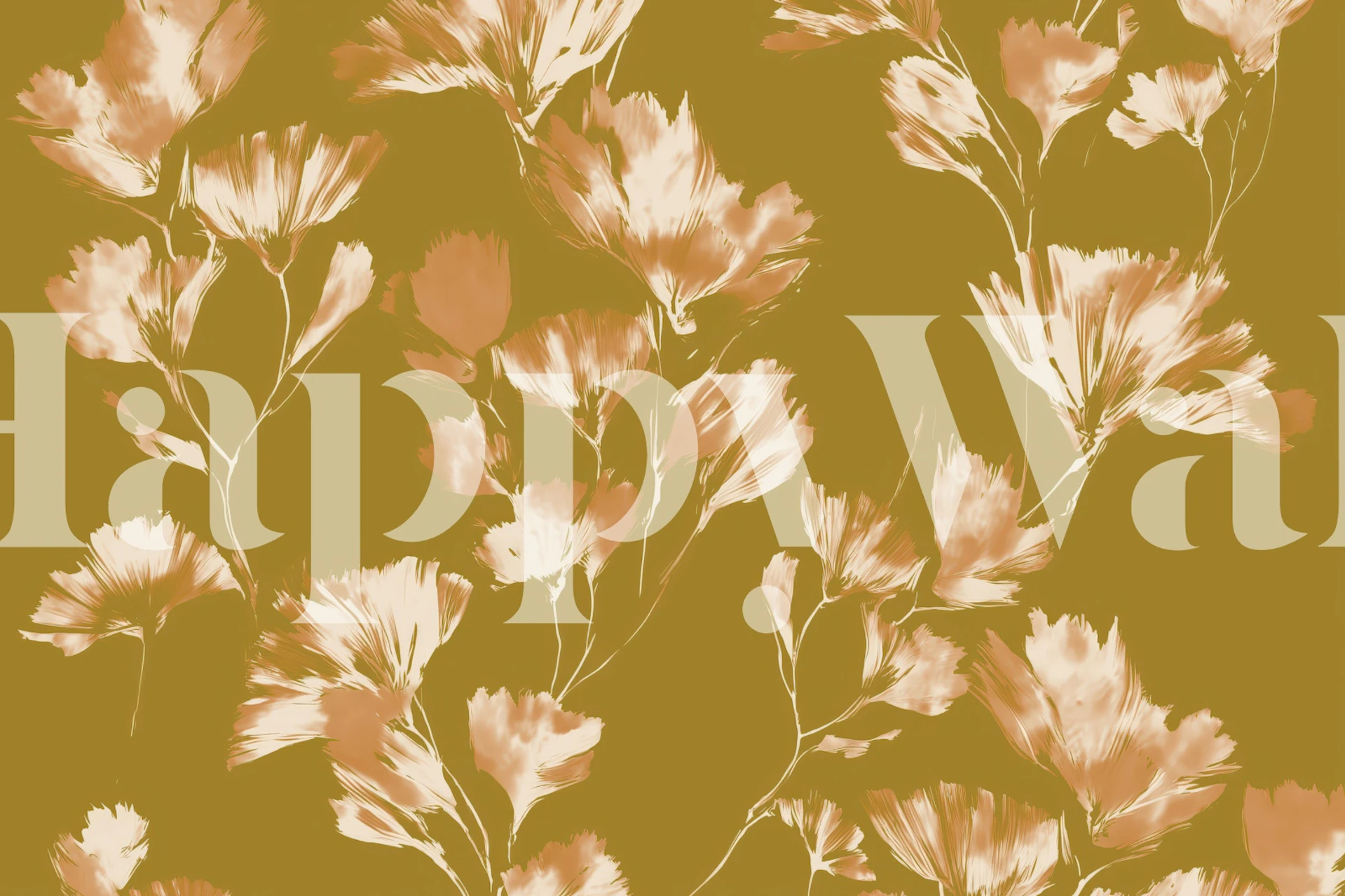 Papel de parede Elegant Light Flowers em um quarto