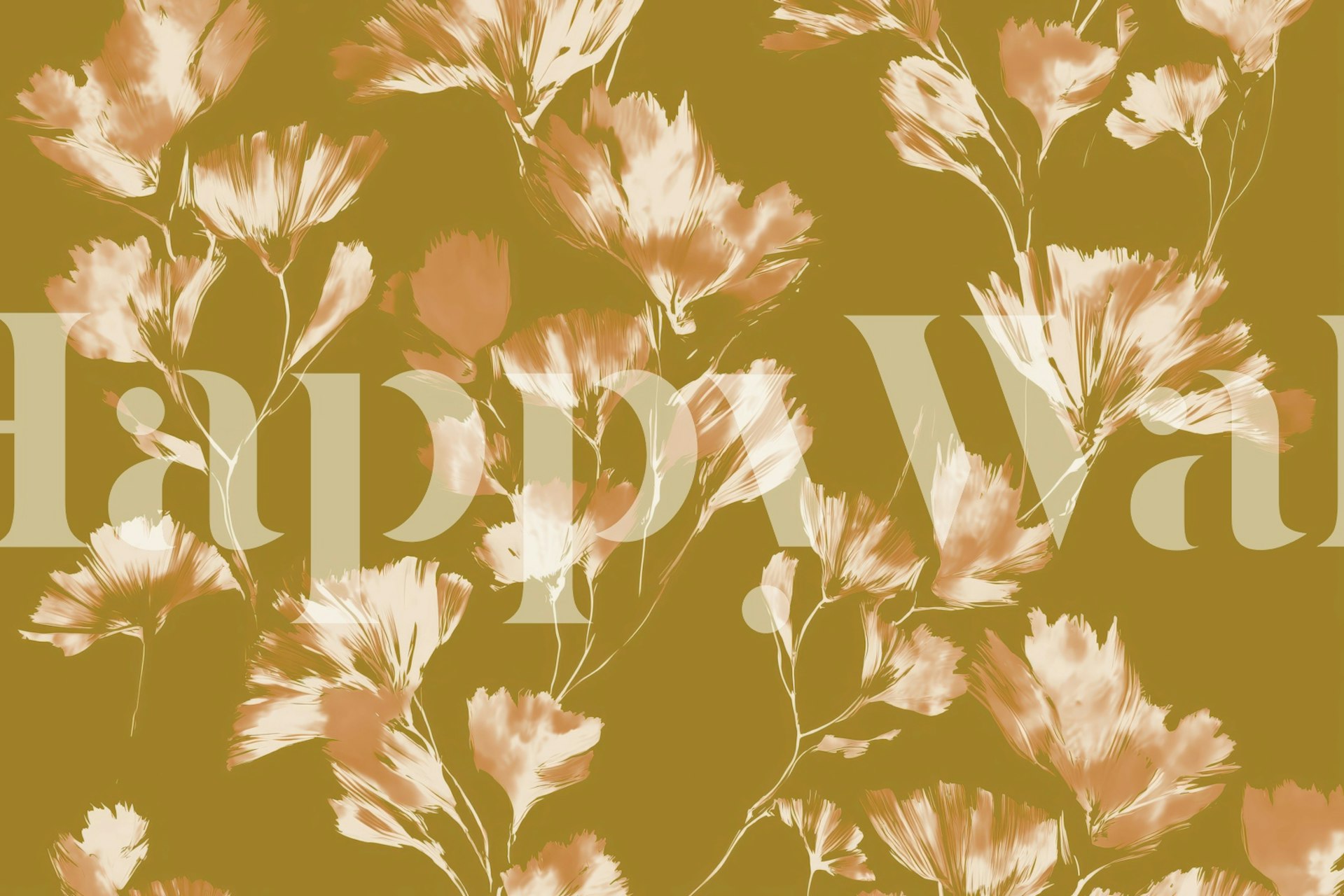 Elegant Light Flowers wallpaper in a room