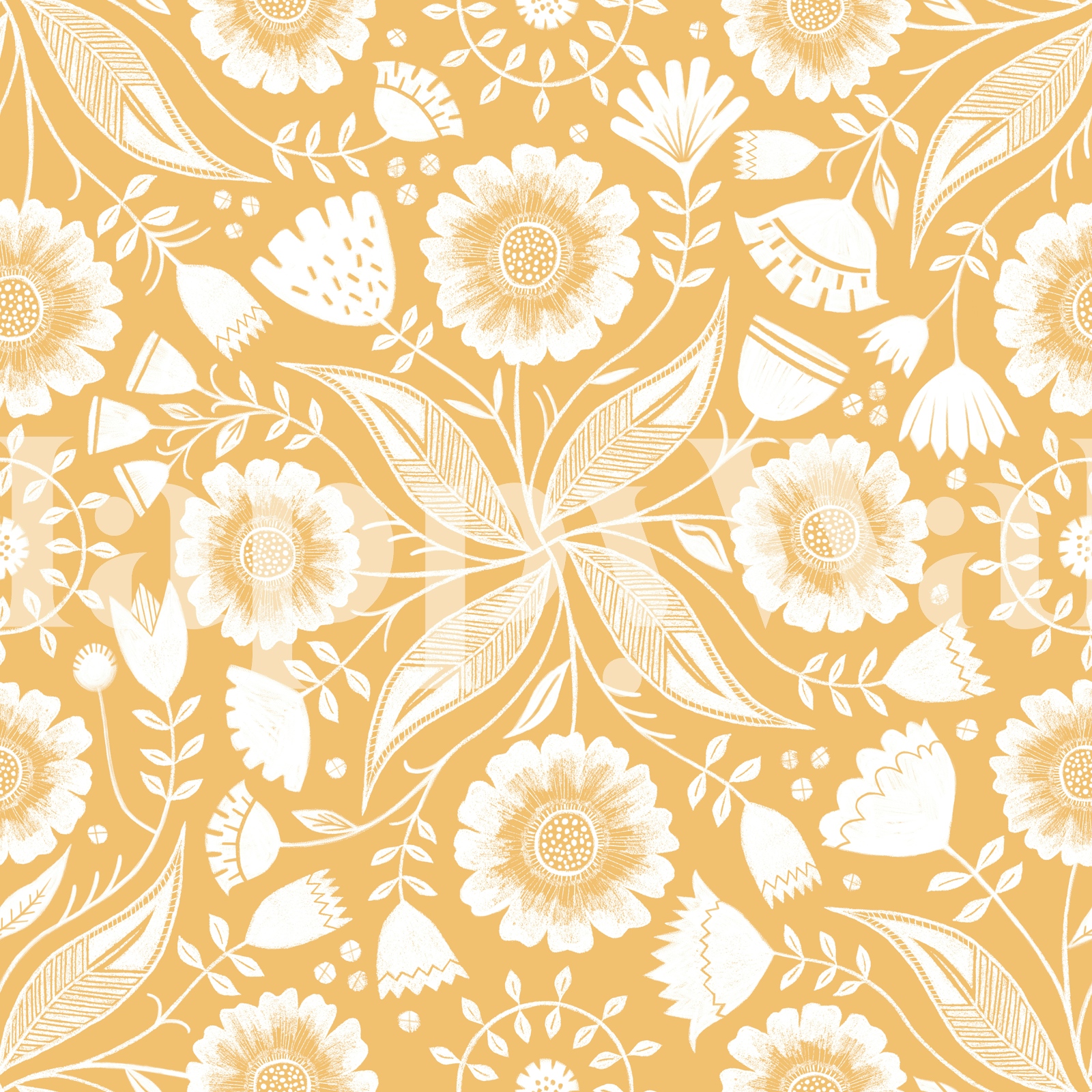 Botanical Illustration - Buff Yellow | happywall.com