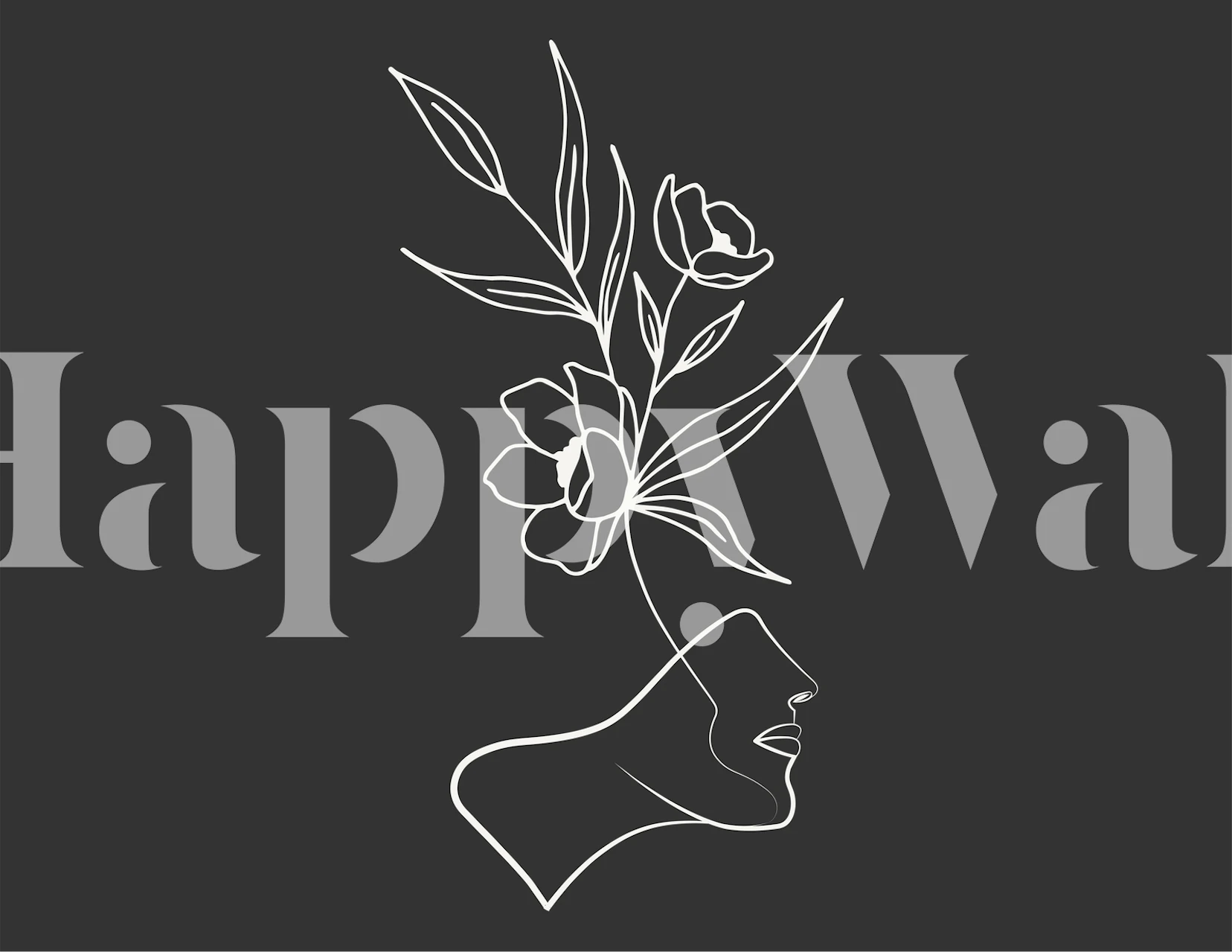 Dark plant wallpaper in a stylish room