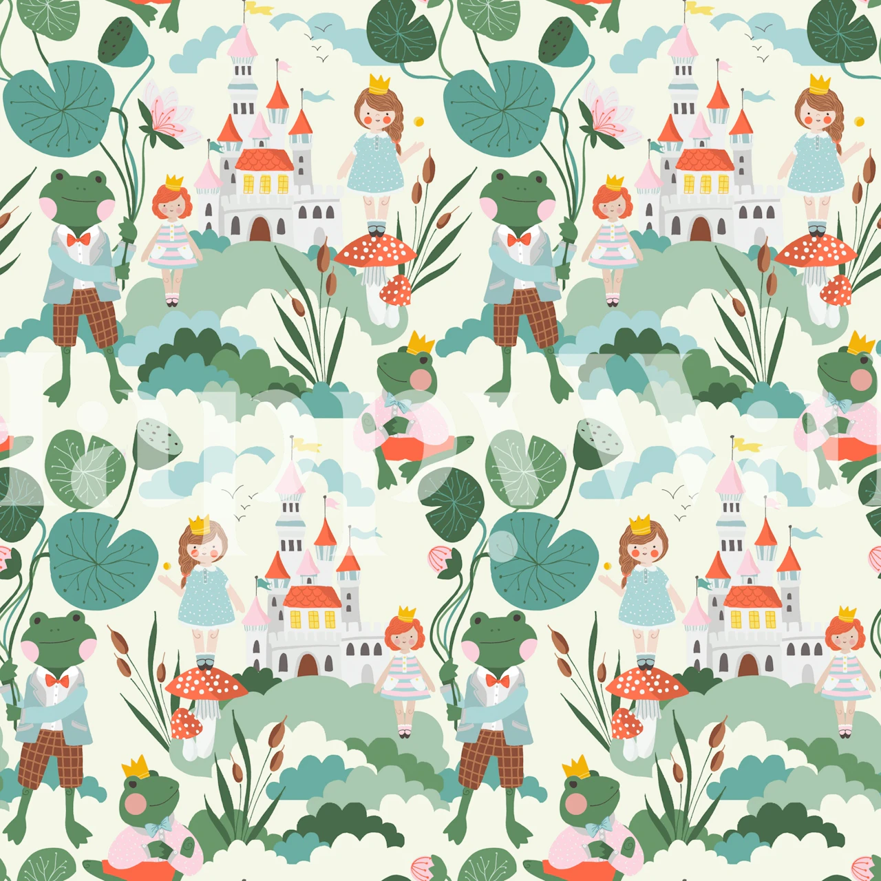 Frog Prince Fairytale wallpaper in a room