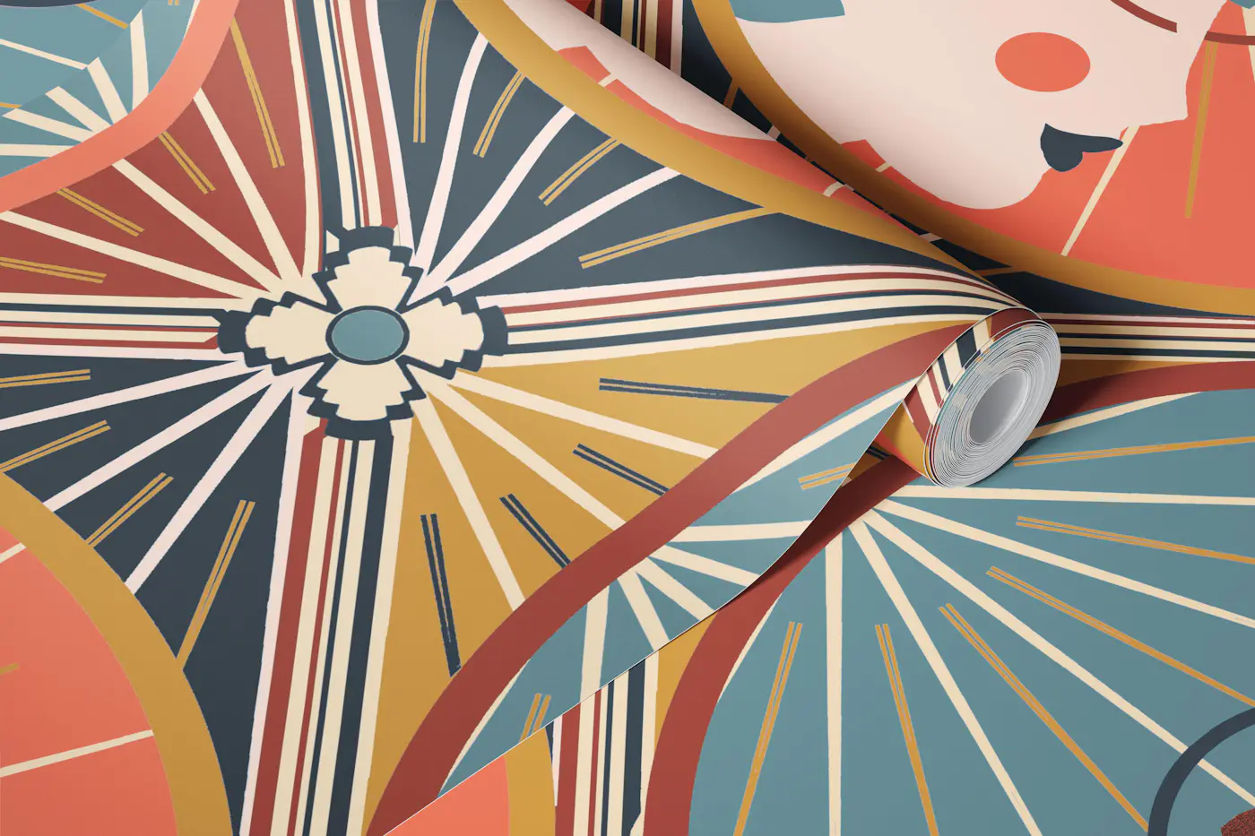 Elegant Art Deco Ladies wallpaper roll