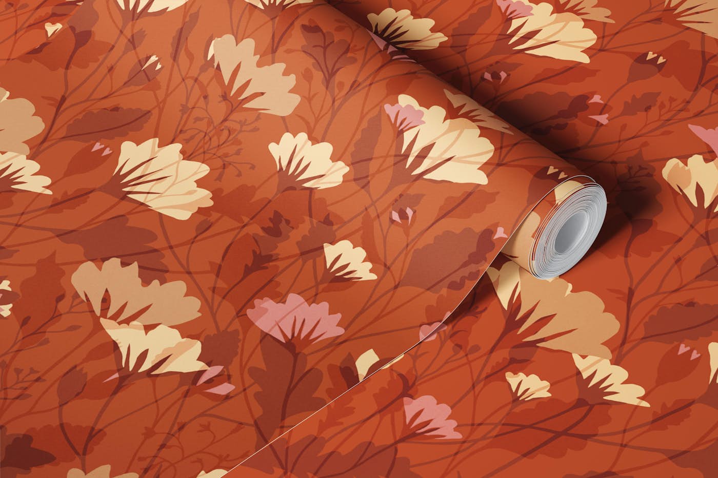 Wildflowers - Rust wallpaper roll