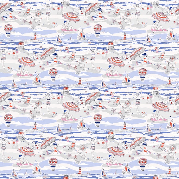 Retro Beach Day Scene