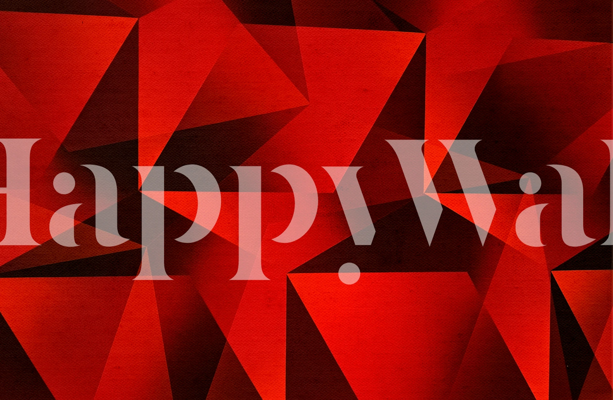 Bold red geometric wallpaper in a room