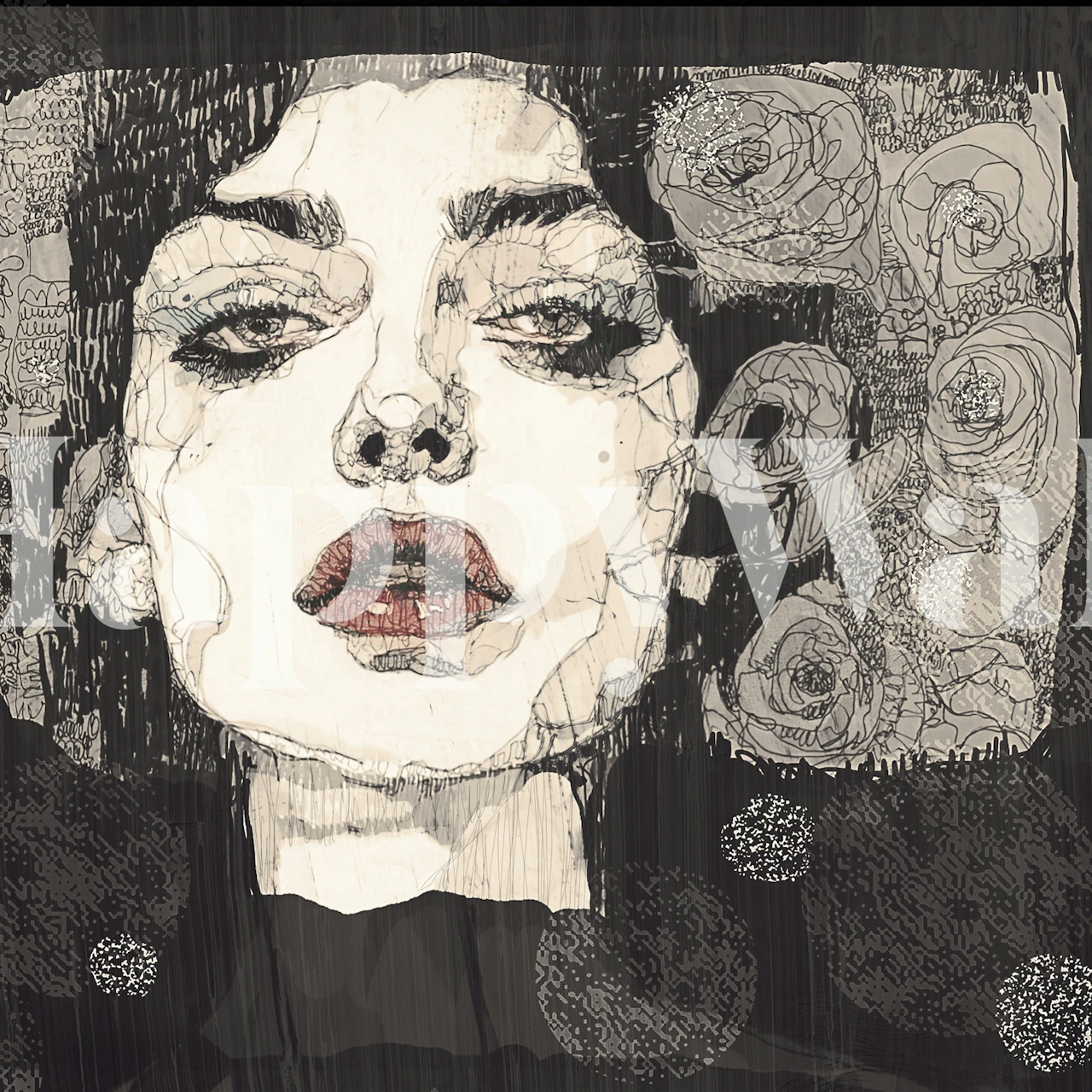 Vintage Rose Dream wallpaper design in a room