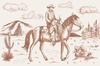 Desert Cowboy Journey Brown wallpaper