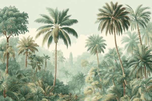 Palms in Misty Grove