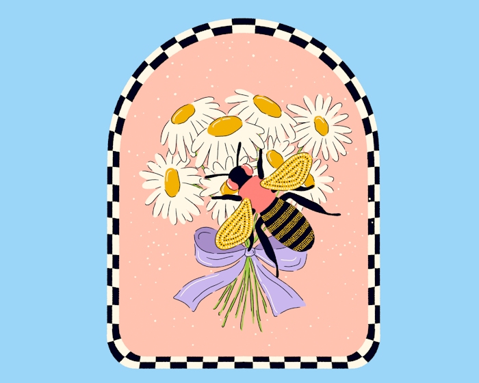 Charming Bee Blossom Wallpaper | Happywall.com
