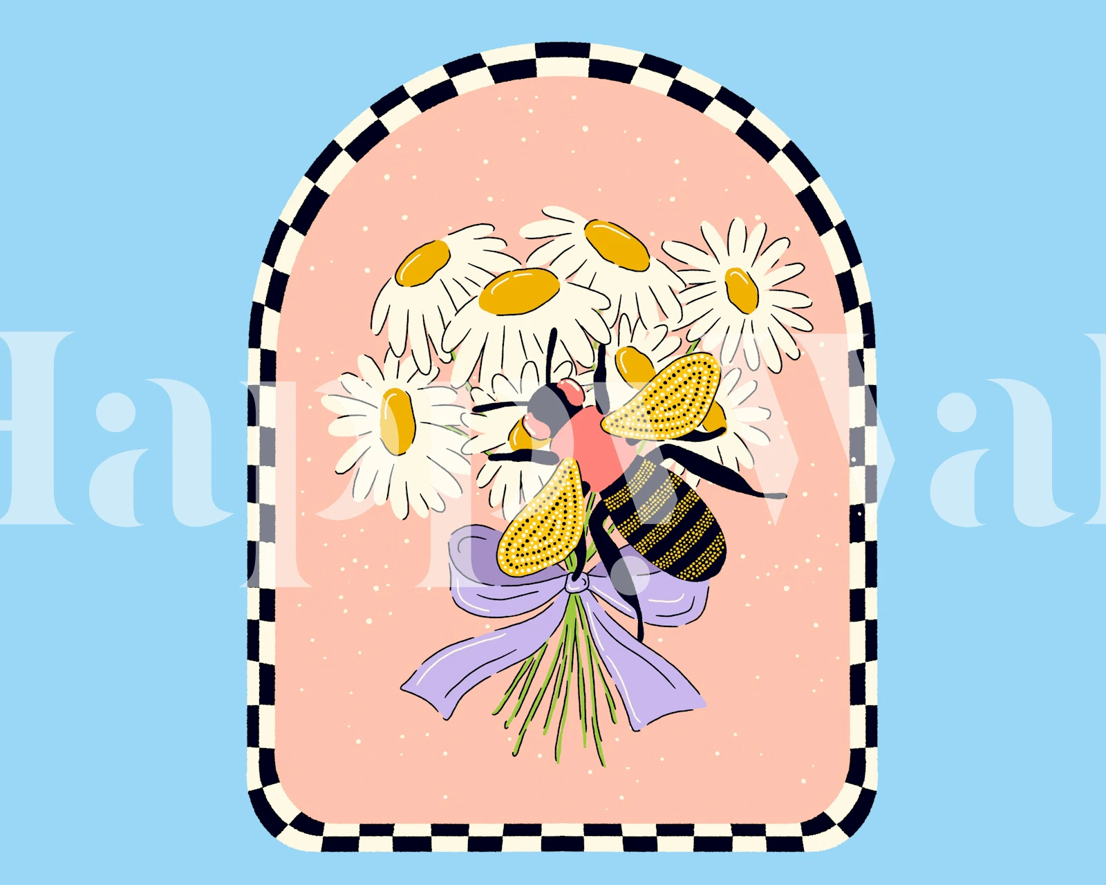 Charming Bee Blossom wallpaper in a room