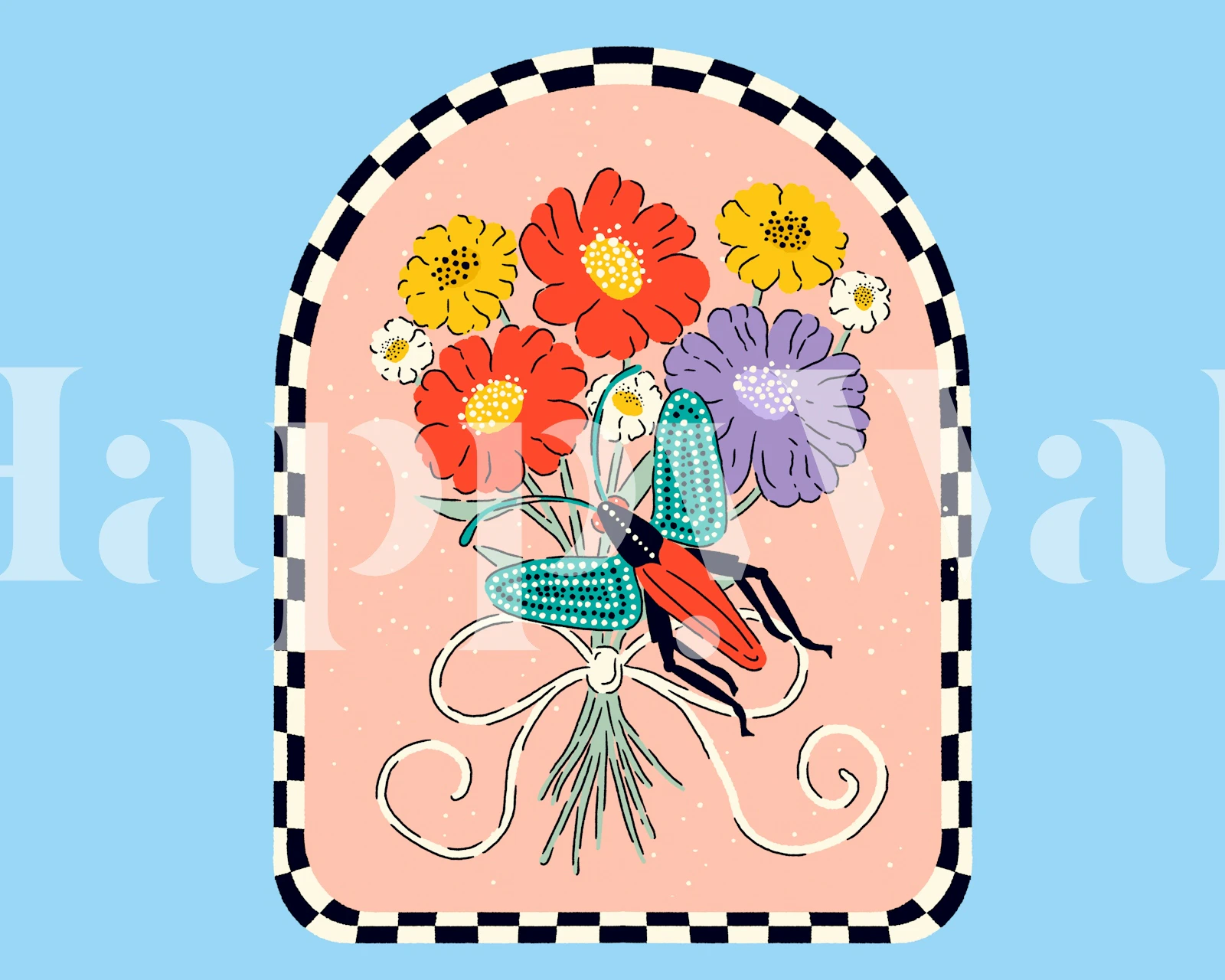 Blossom and Beetle wallpaper in a room