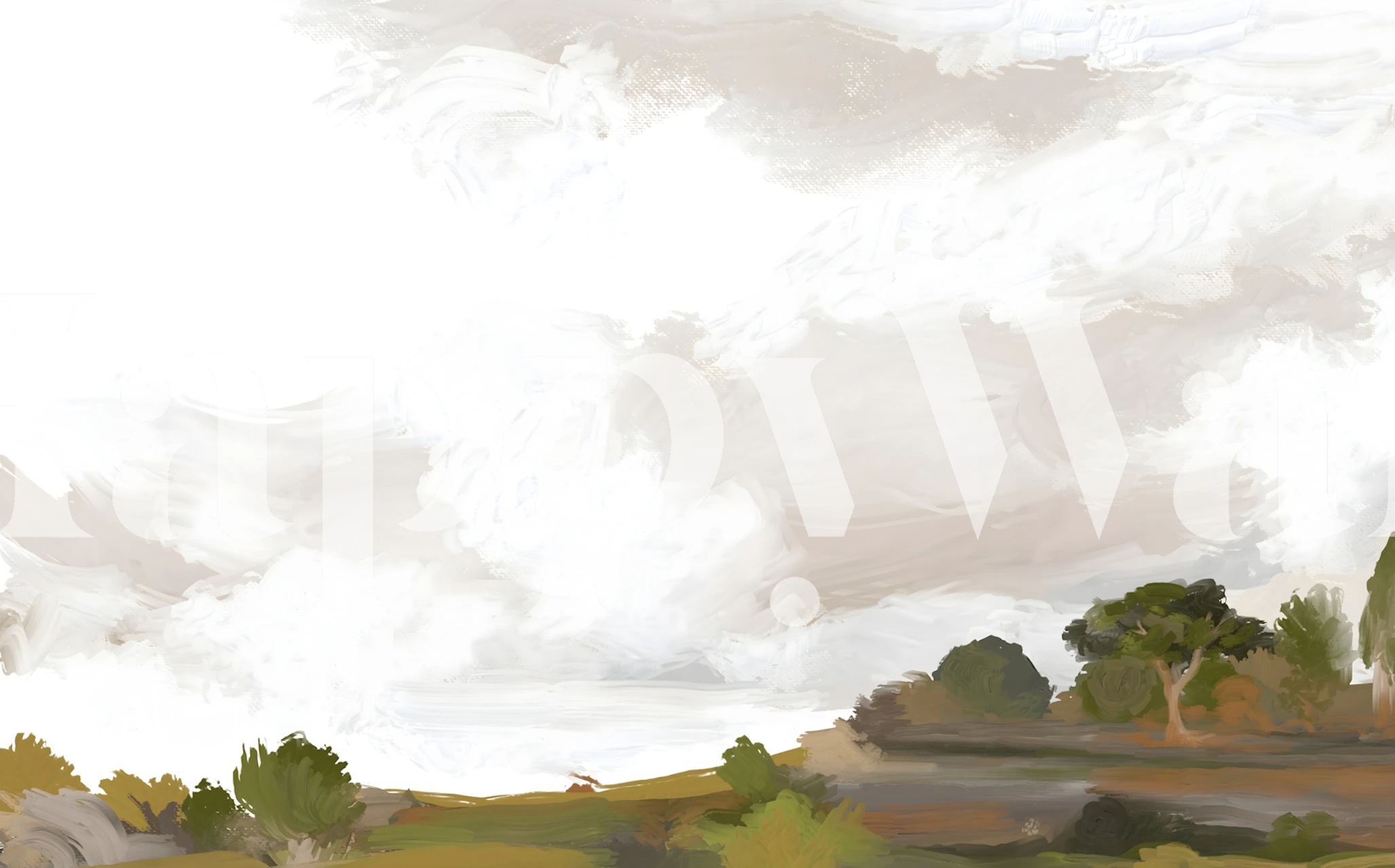 Carta da parati Whispering Sky Meadow in una stanza