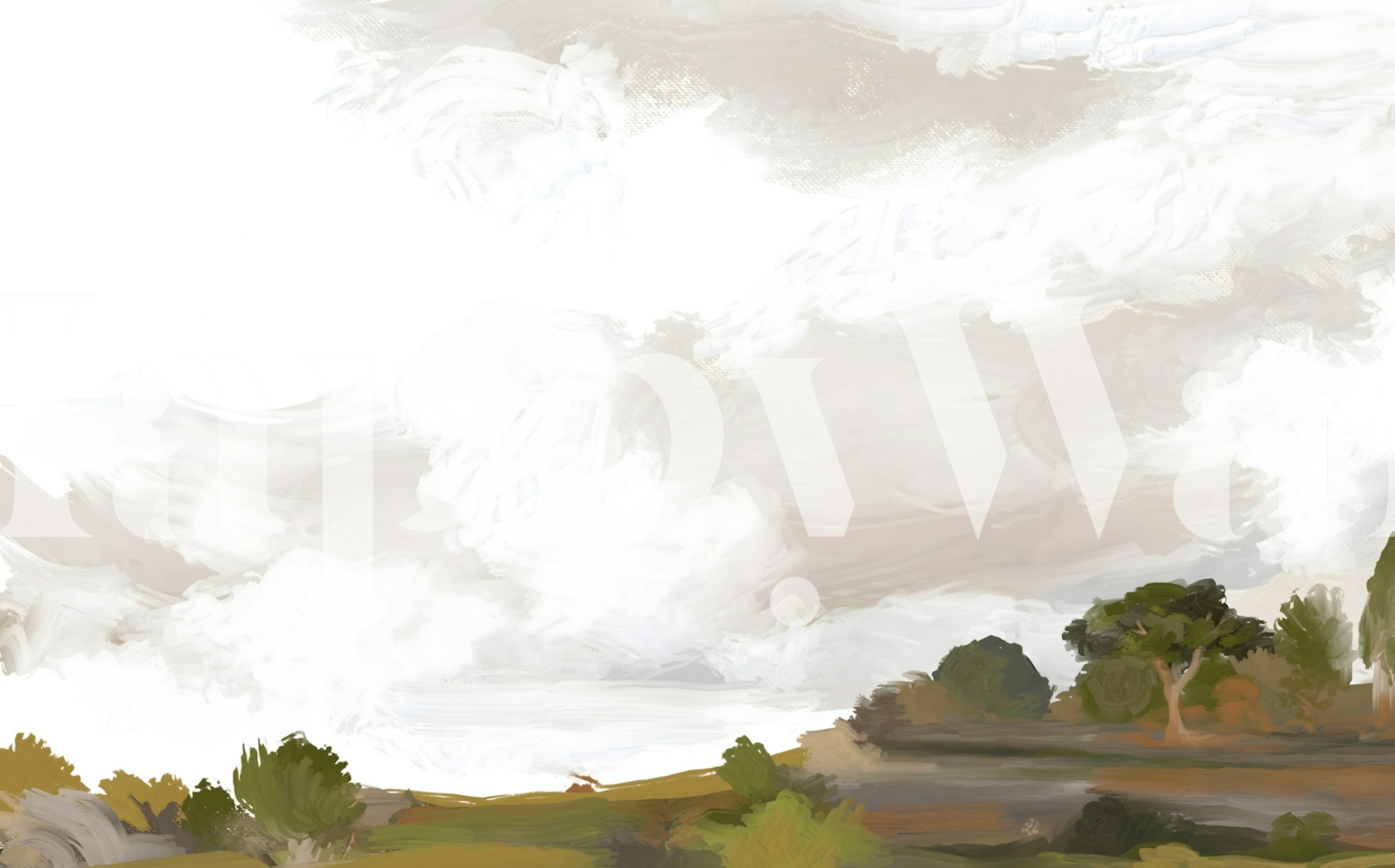 Whispering Sky Meadow wallpaper in a room