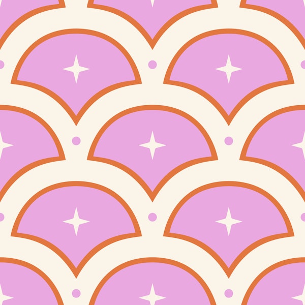 Scallops Stars Dots Pattern