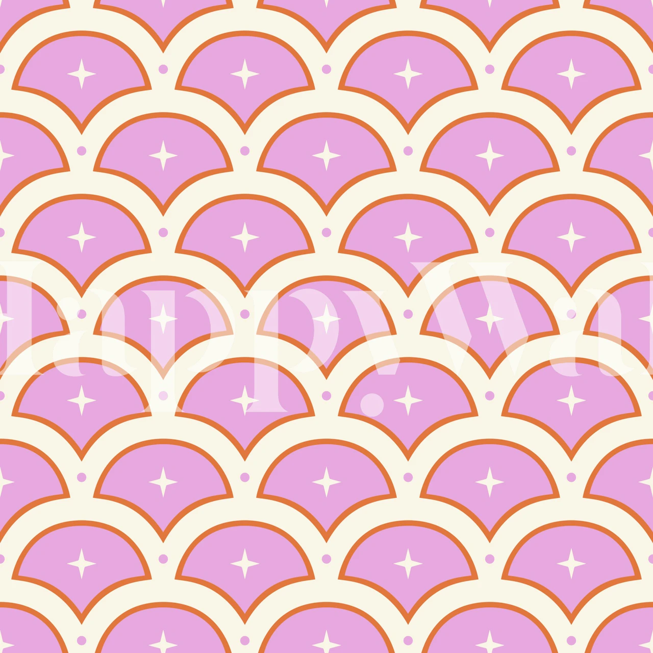 Scallops Stars Dots tapet i ett rum