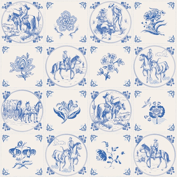 Cowboy Delft Dutch Tiles – Blue