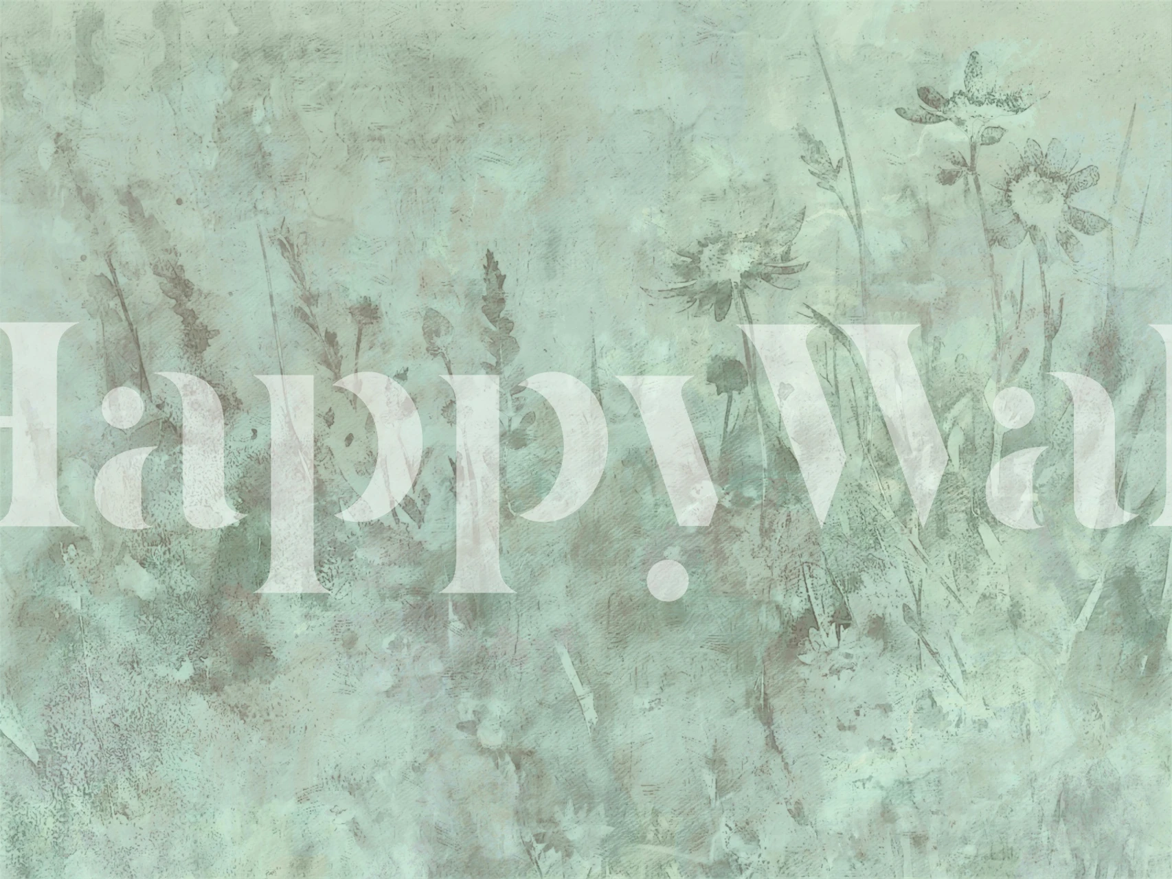 Watercolor Floral tapet i et rumsindstilling