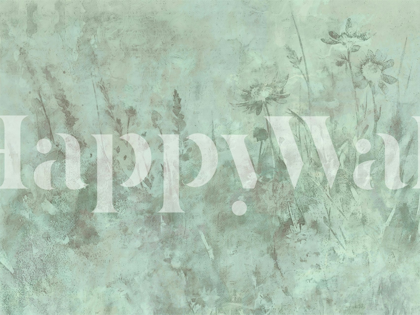 Watercolor floral wallpaper in a room setting