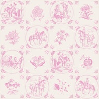 Rustic Cowboy Scene Tiles -Pink wallpaper