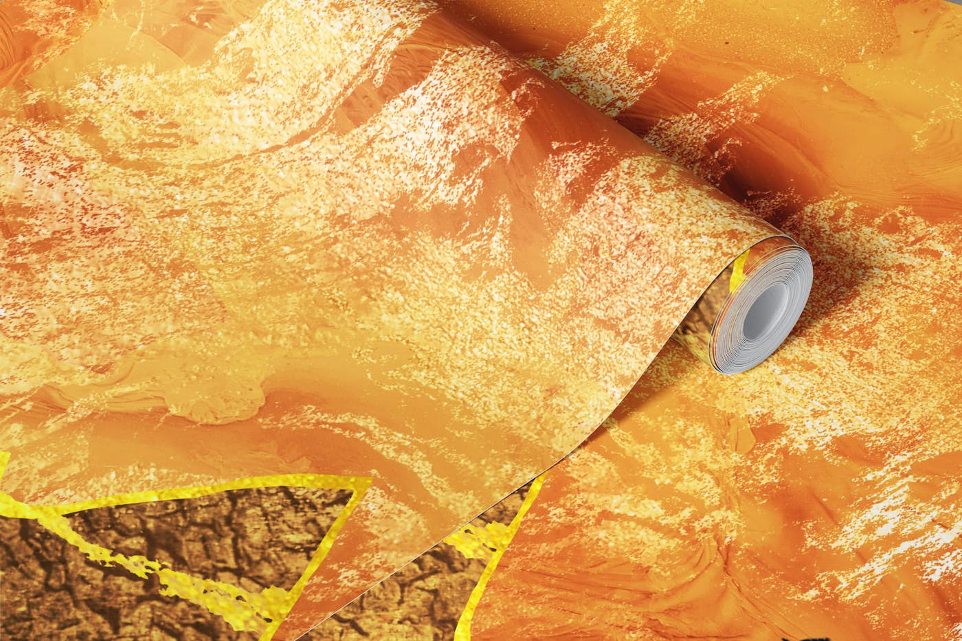 Golden enchanted forest wallpaper roll