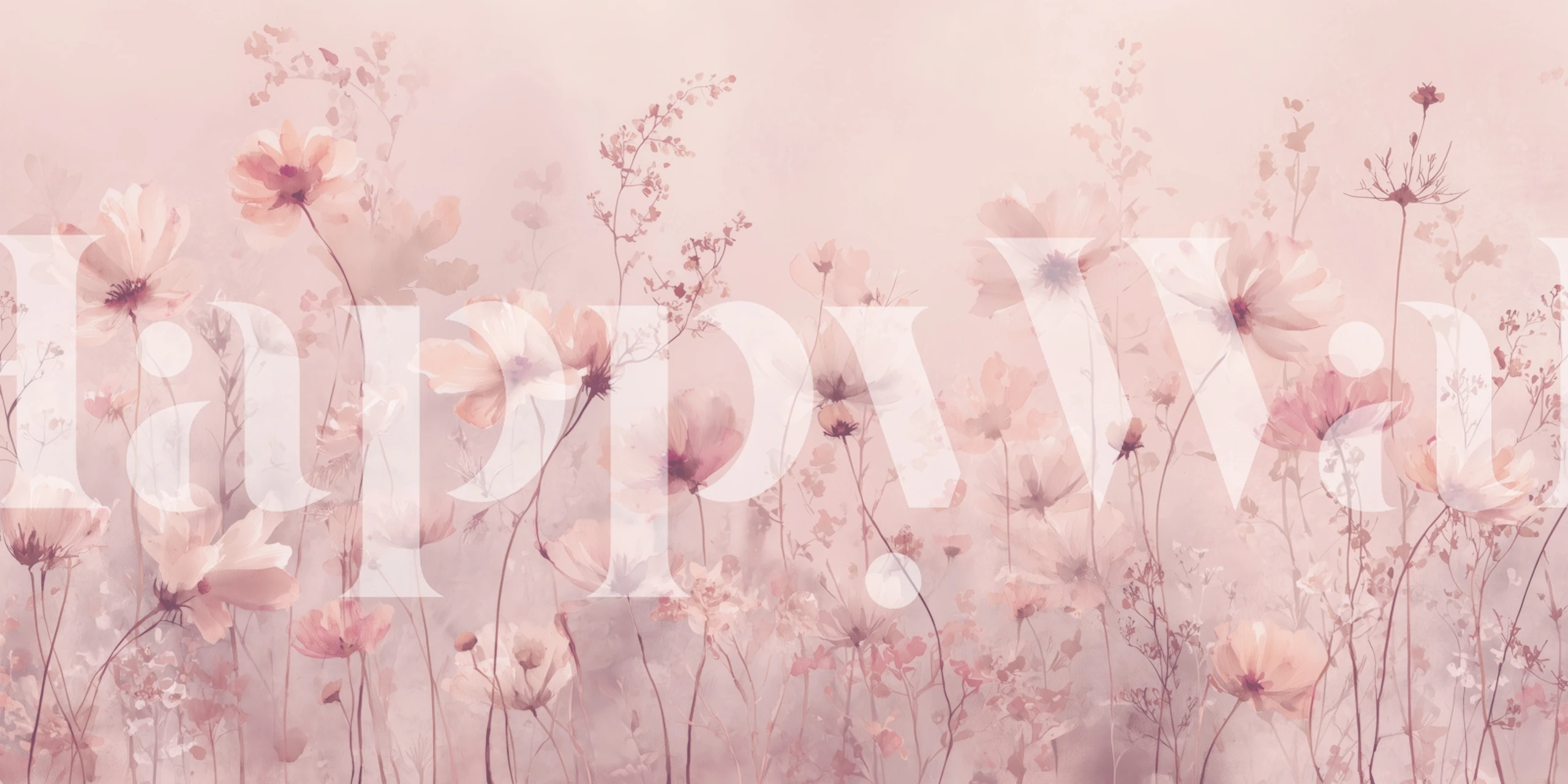 Poetic Soft Floral wallpaper in a room