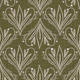 Boho Art Nouveau Folk Floral Olive Green