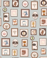 Whimsical Animal Portraits behang