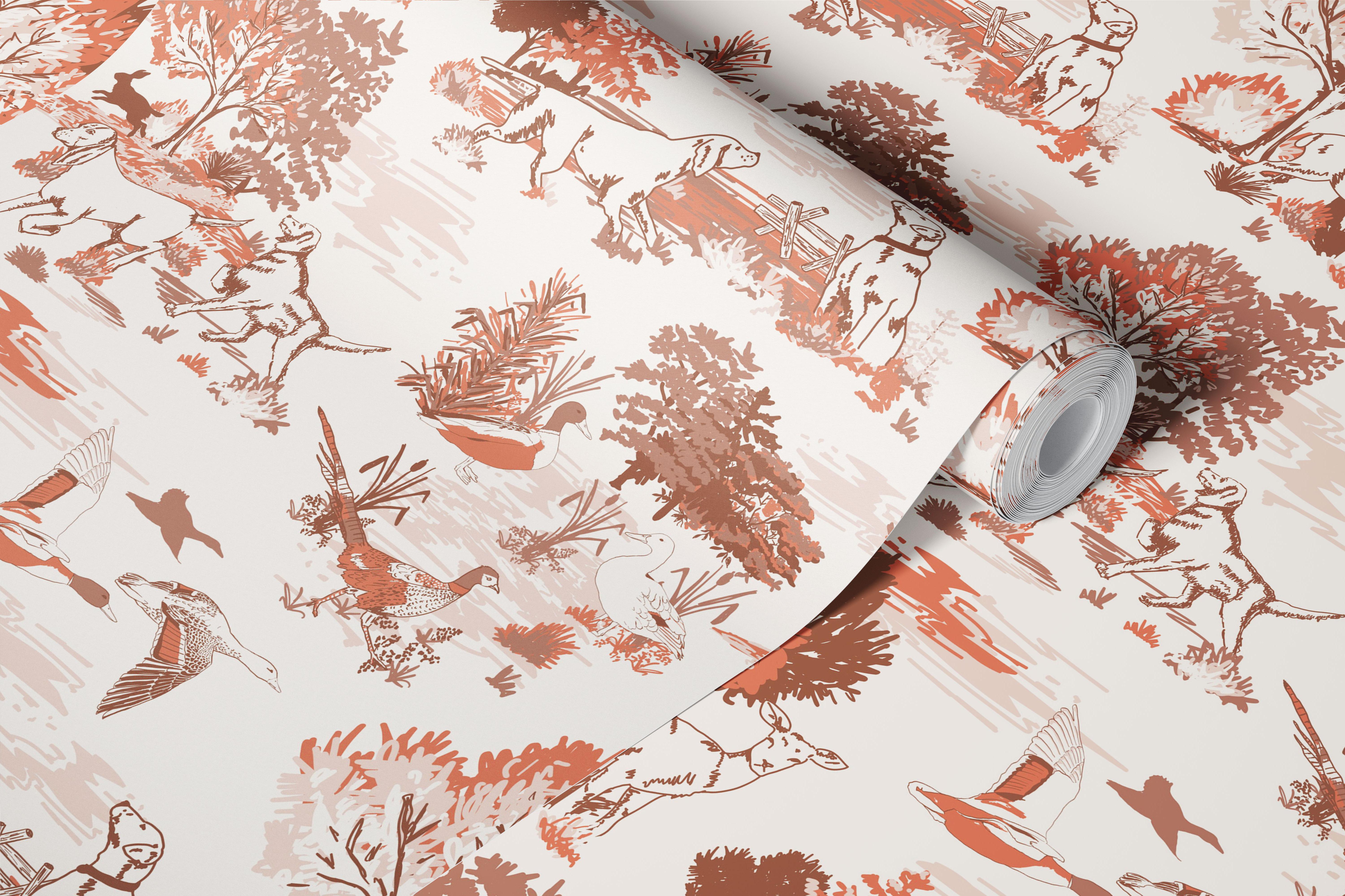 Vintage Forest Charm behang in een kamer