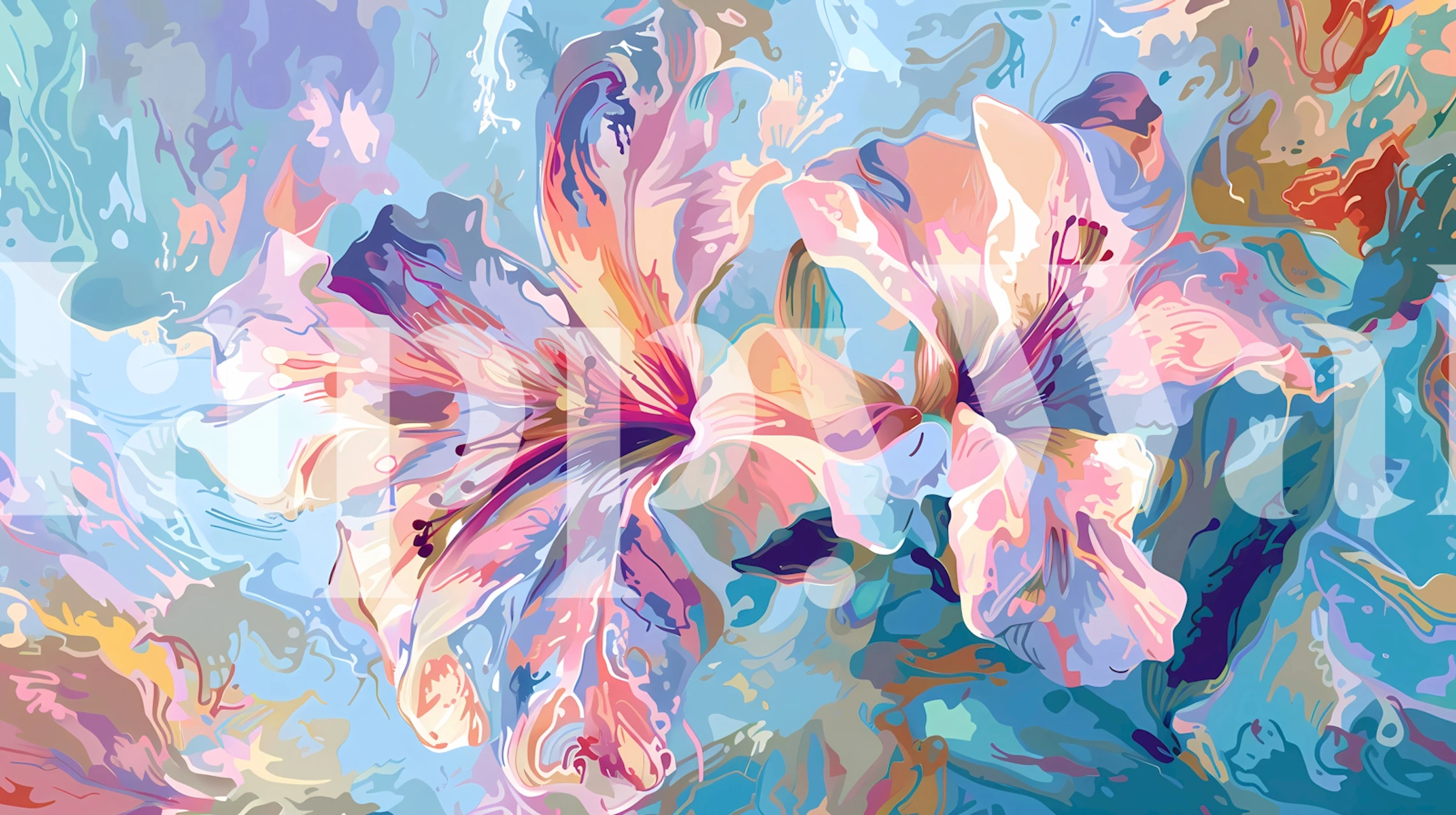 Majestic Floral Dance wallpaper in a room