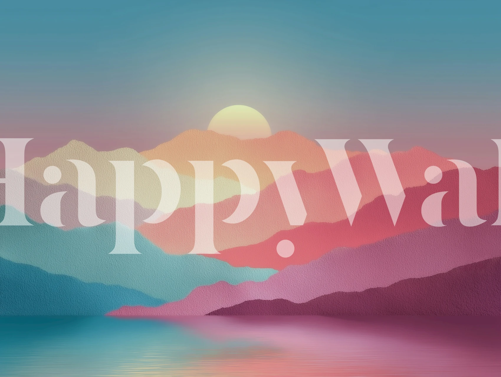 Tapeta Sunset Over Pastel Mountains w pokoju