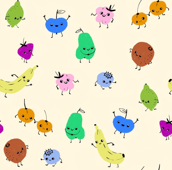 Happy Fruit Modern Playful Wall Design