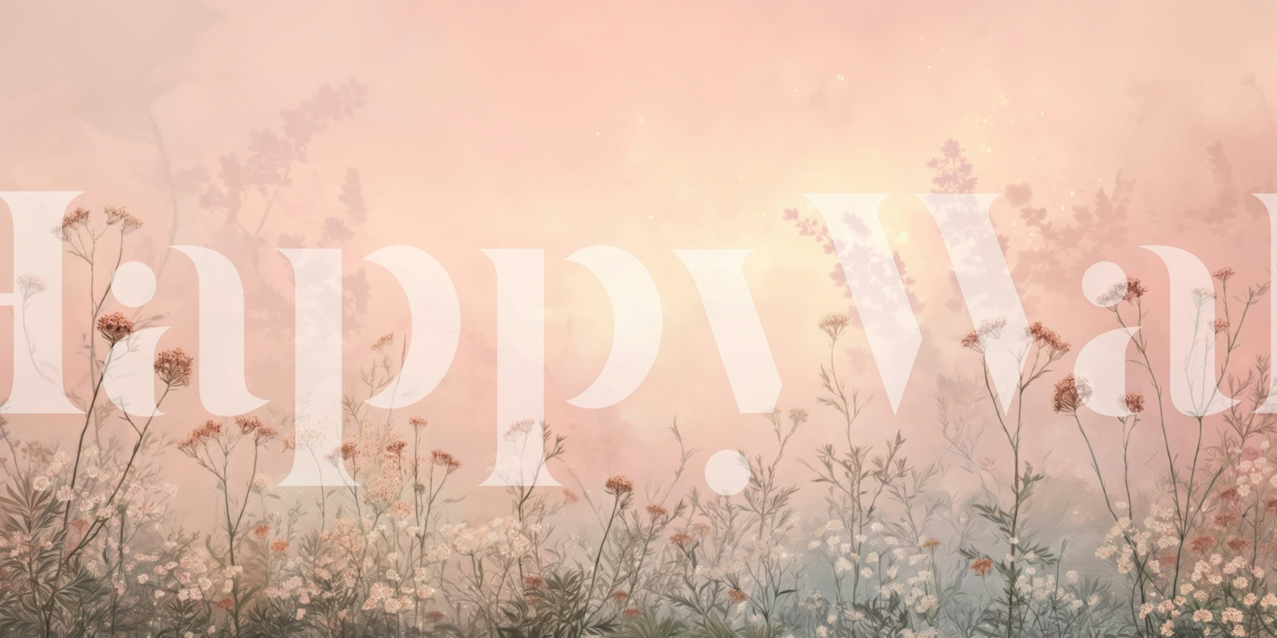 Floral wallpaper design in a room