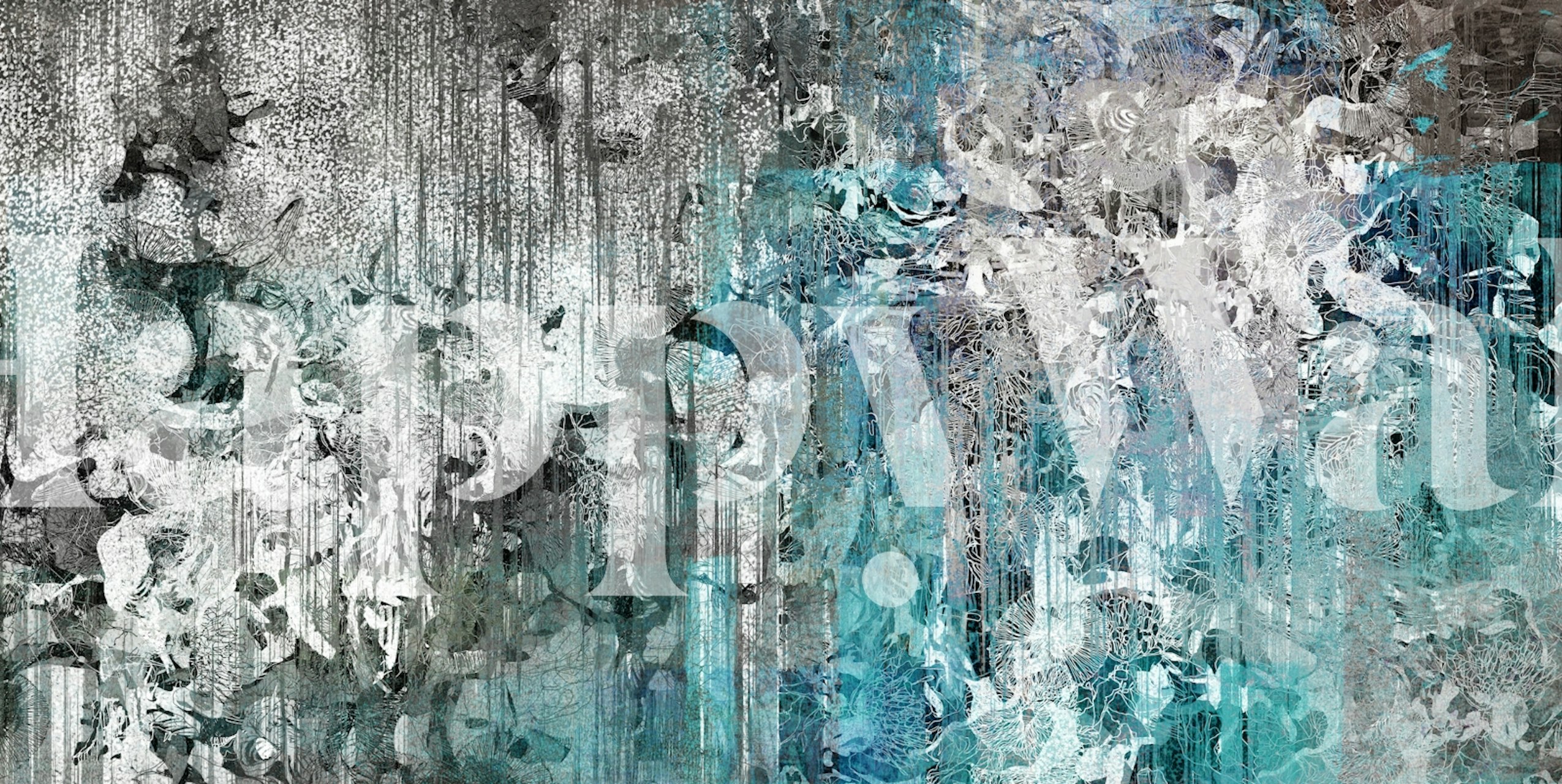 Ethereal Blue Cascade wallpaper in a room