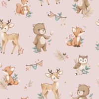 Tiny Forest - rose pink tapet