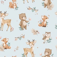 Tiny Forest - blue tapet