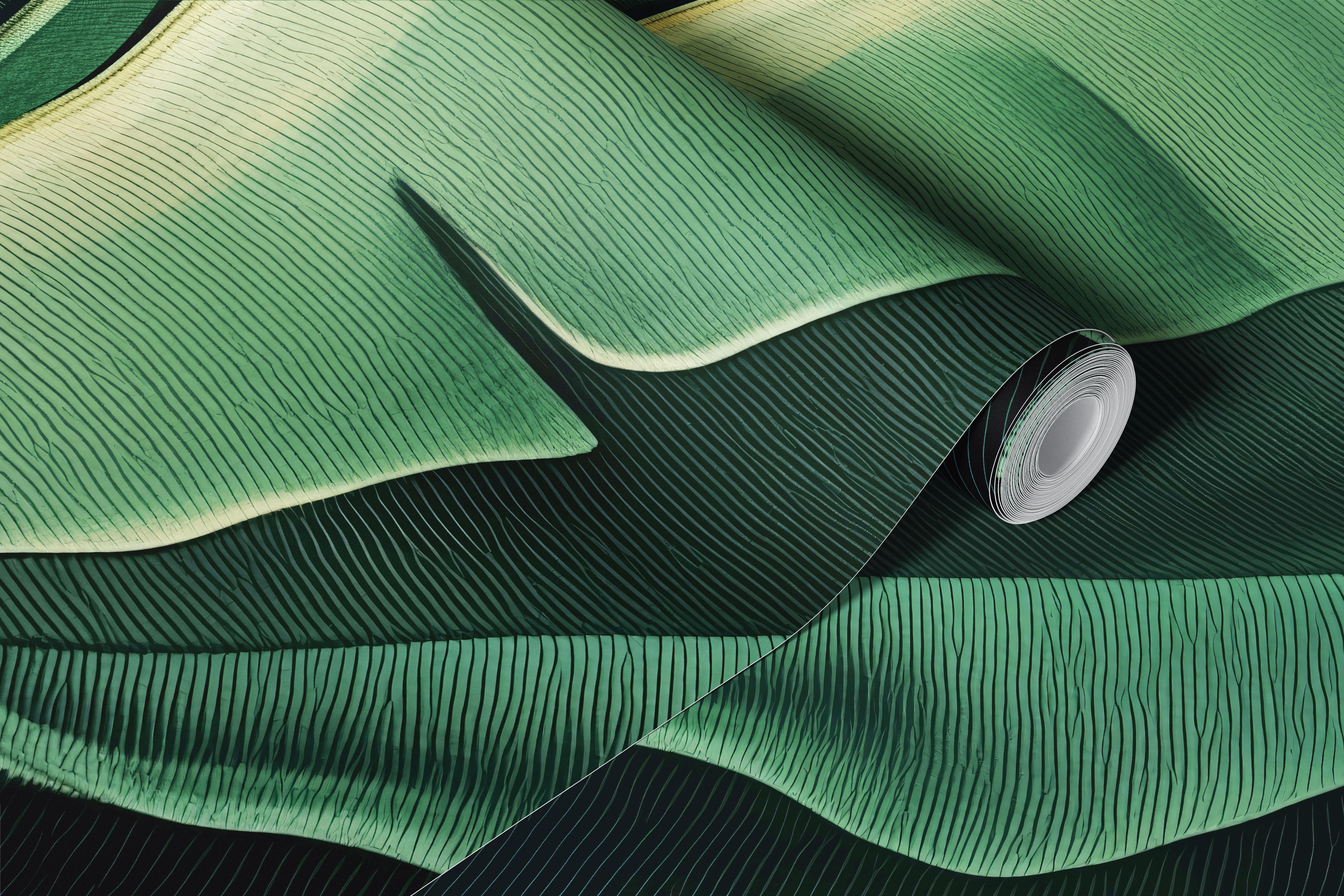 Banana Leaf Serenity wallpaper design in a room
