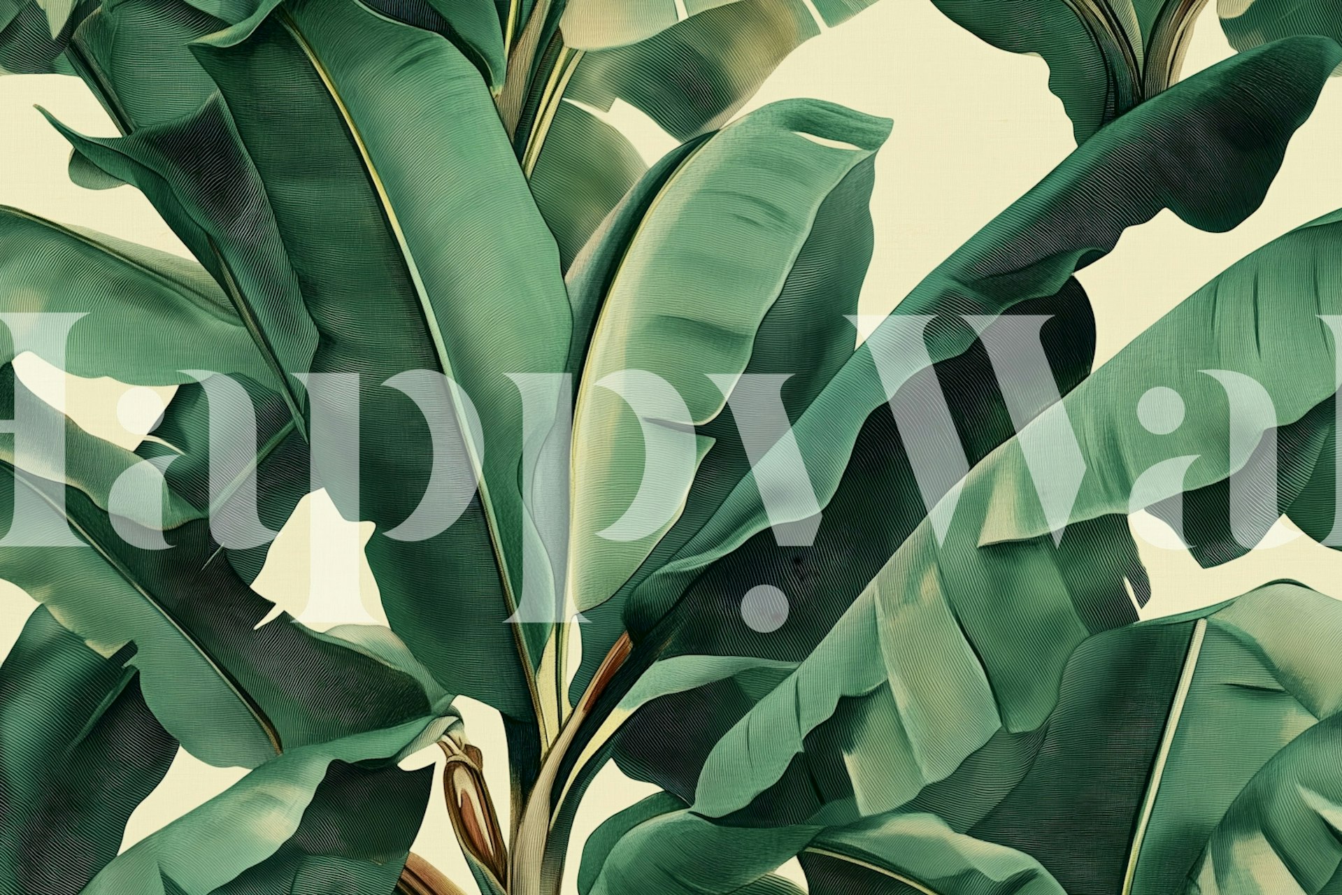 Banana Leaf Serenity wallpaper design in a room