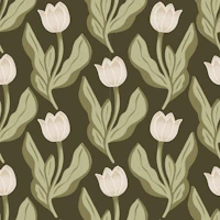Dark Academia Tulips small 8in behang