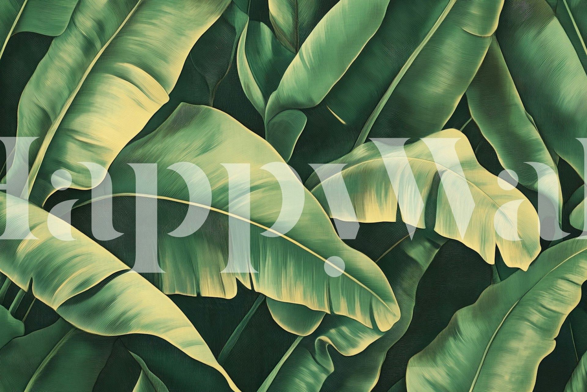 Banana Leaves Oasis wallpaper in a room