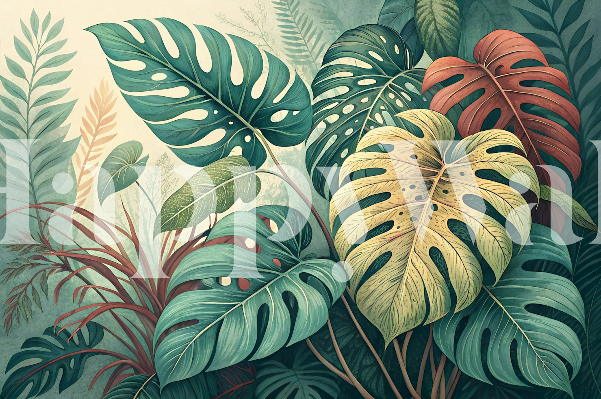 Monstera Paradise wallpaper in a room