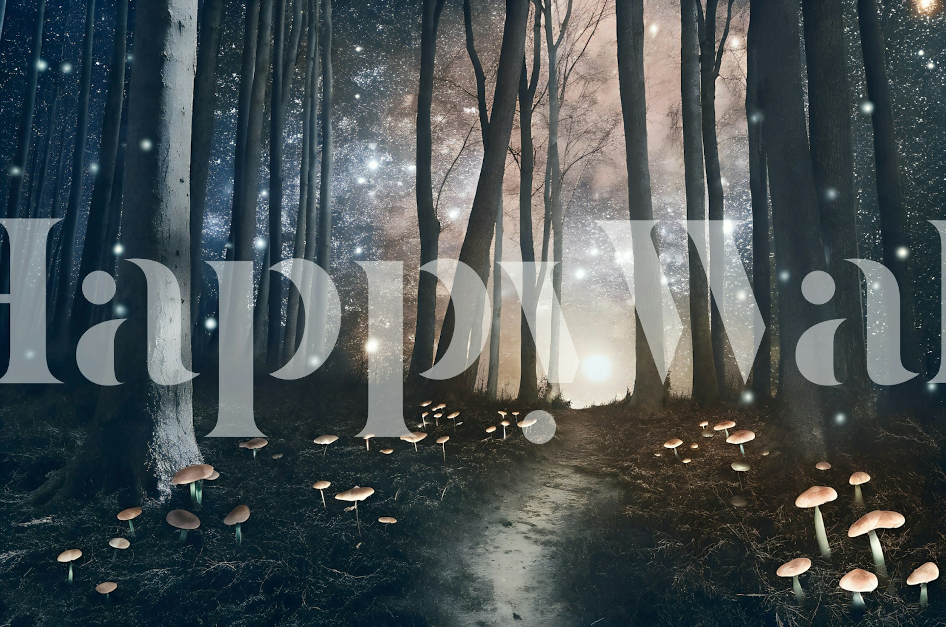 Tapeta Enchanted Forest Glow w pokoju