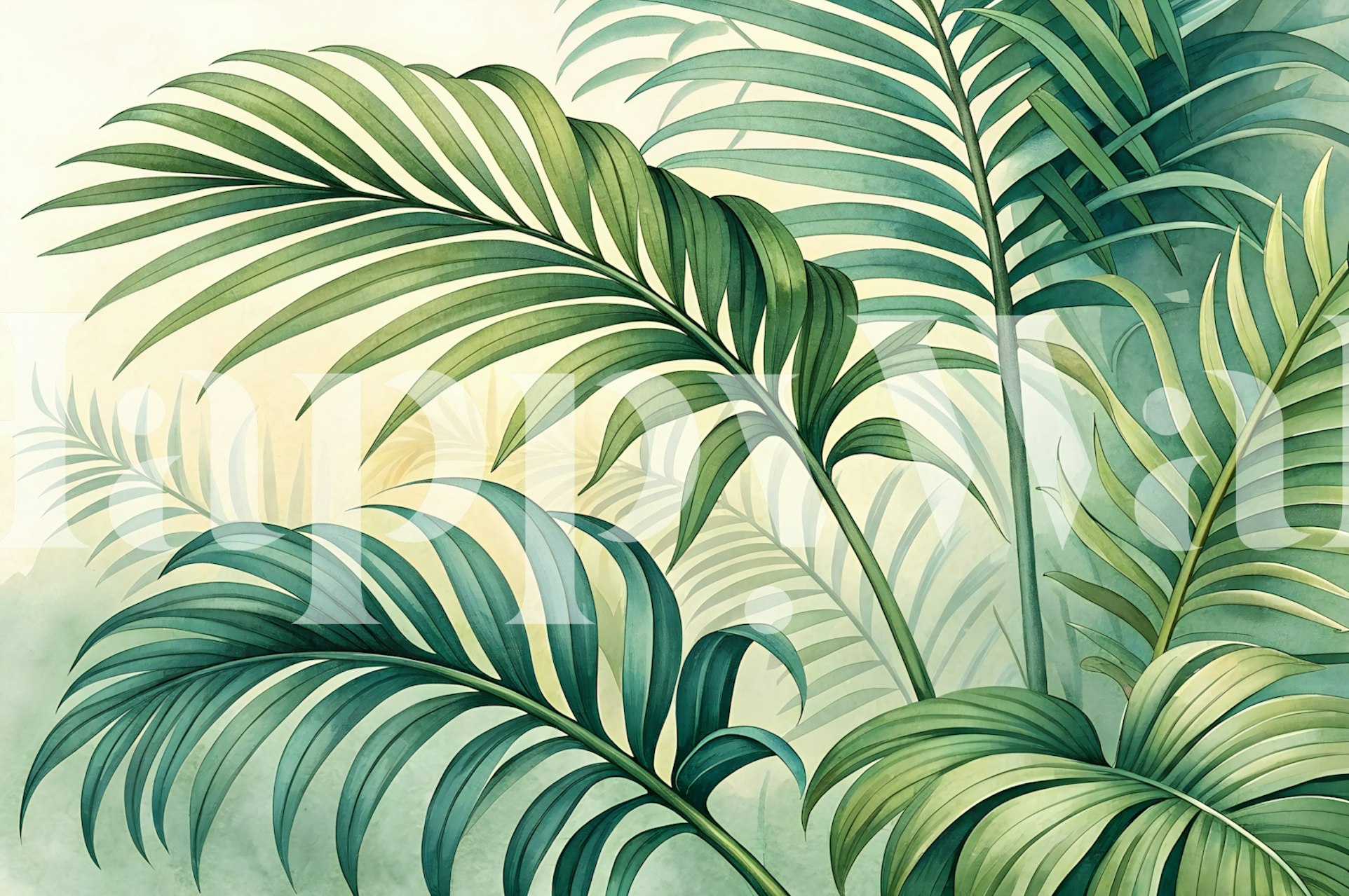 Tropical Leaf Bliss wallpaper in a room