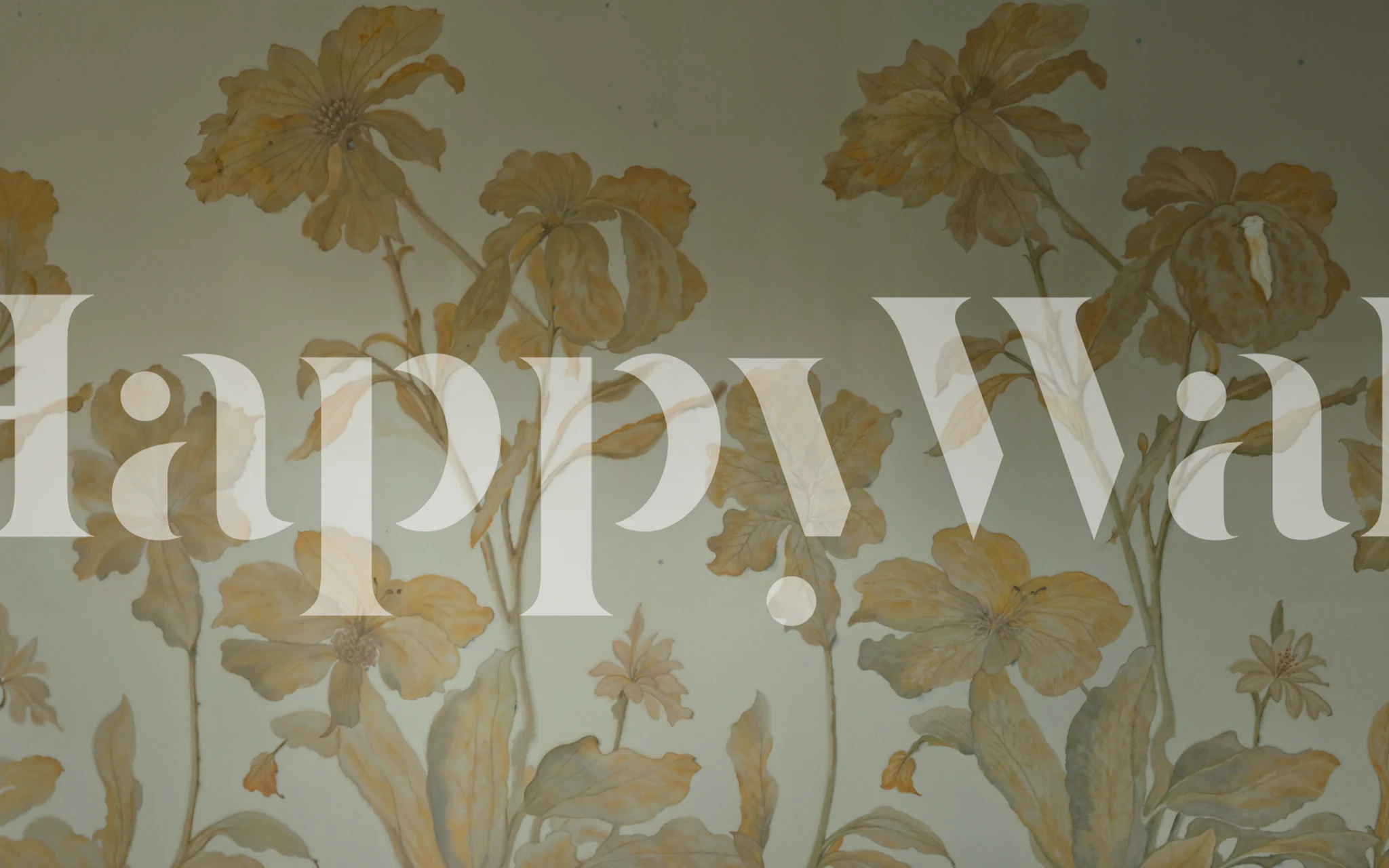 Golden Bloom Serenity wallpaper in a room