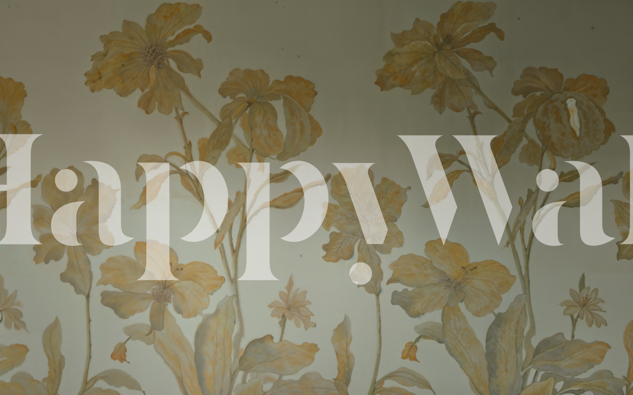 Golden Bloom Serenity wallpaper in a room