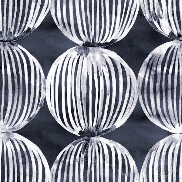 Spherical Watercolor Abstract - navy blue