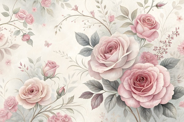 Blush Pink Roses Vintage