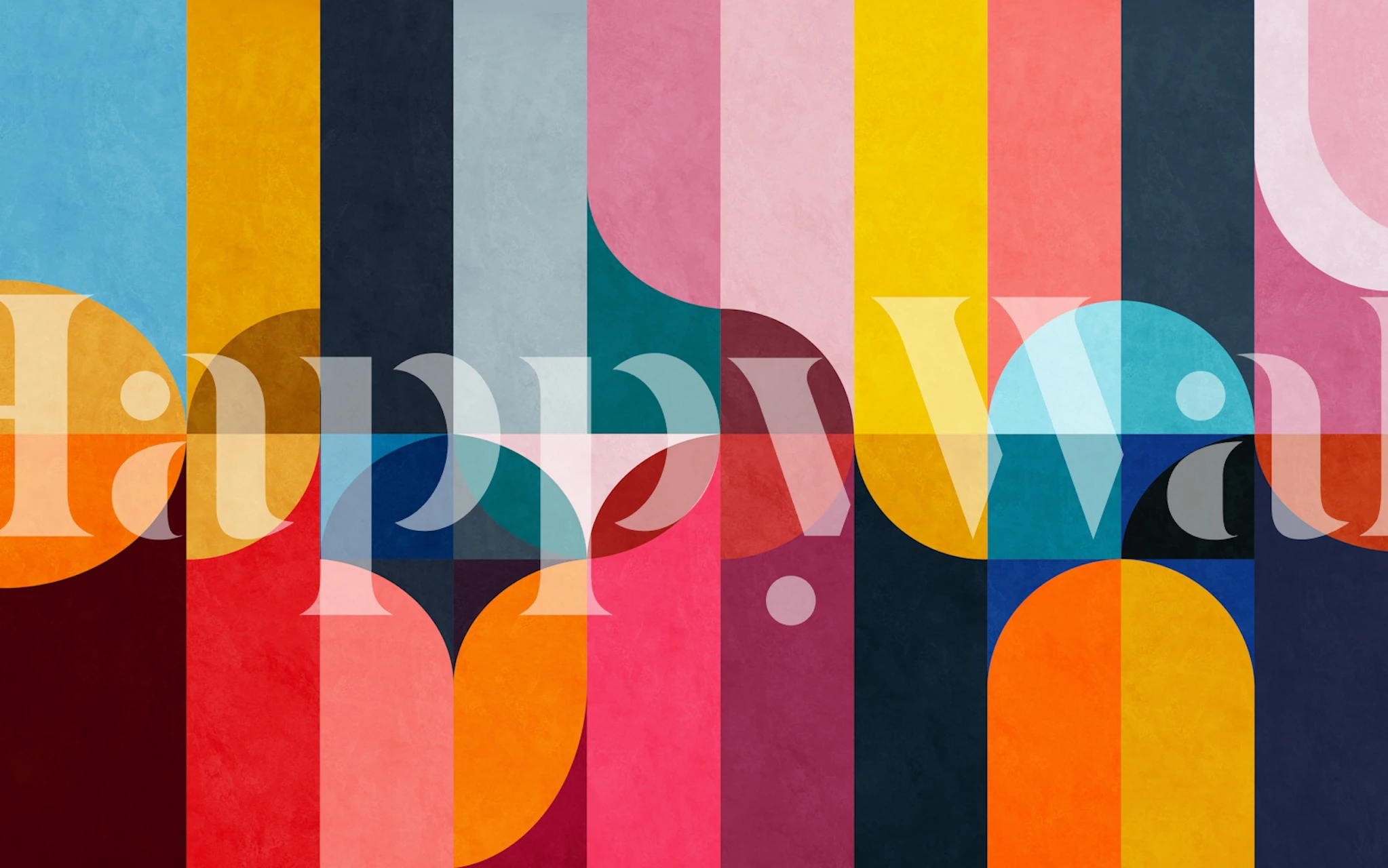 Modern Geometric Color Panels tapetti huoneessa