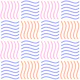 Playful Checkered Stripes Waves Pattern